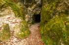 Slovenia, Julian Alps. WWI military tunnel in mountain. Art Print